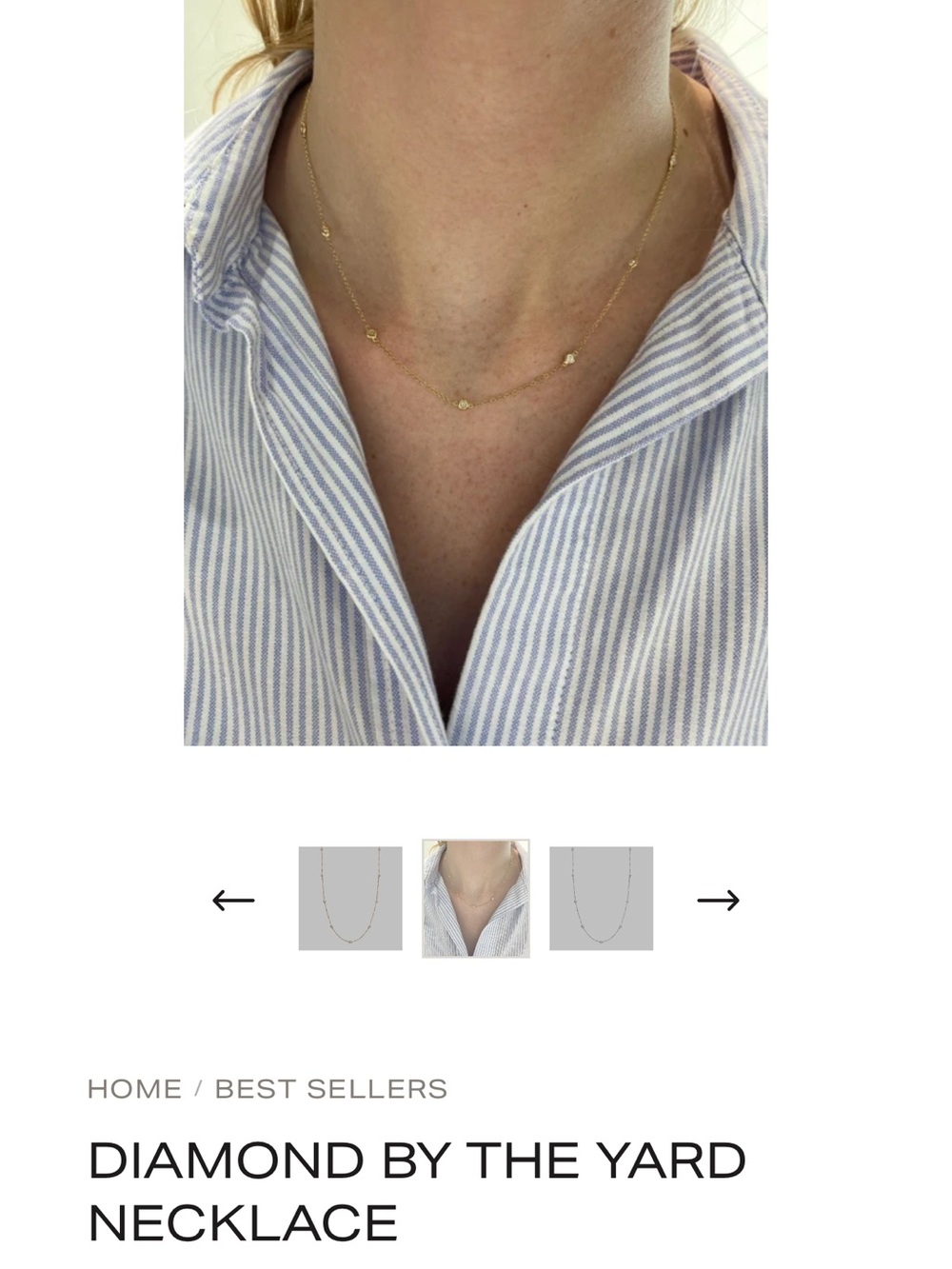 Diamond by the yard  Gold Station Necklace
